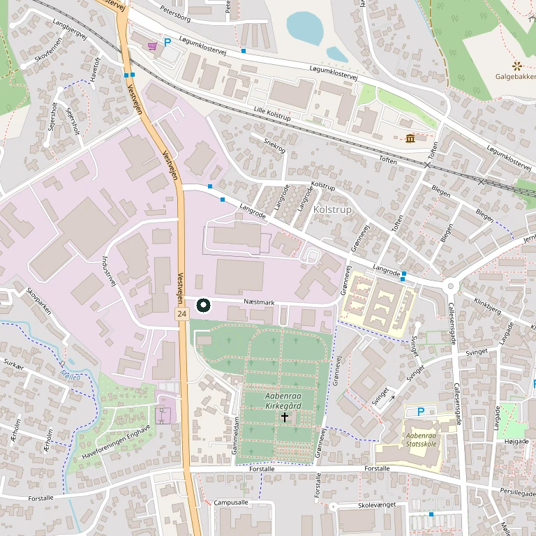 Kort over Næstmark 25, 6200 Aabenraa